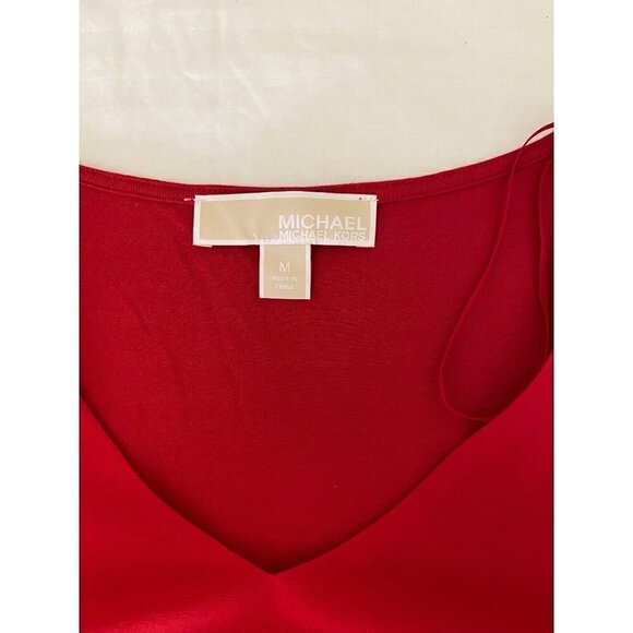 Michael Michael kors v neck tiered bottom long sleeve shirt size medium - Picture 3 of 6